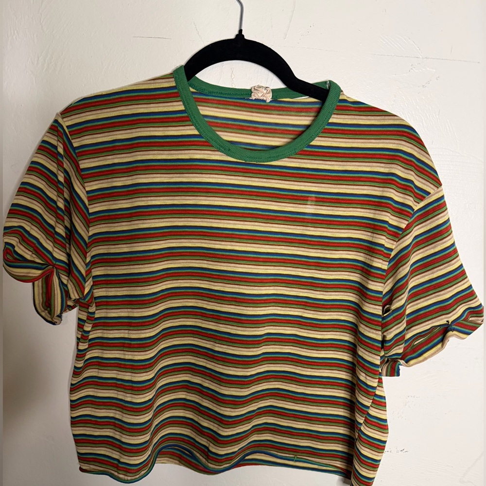 Striped Multicolor vintage Women' Tshirt